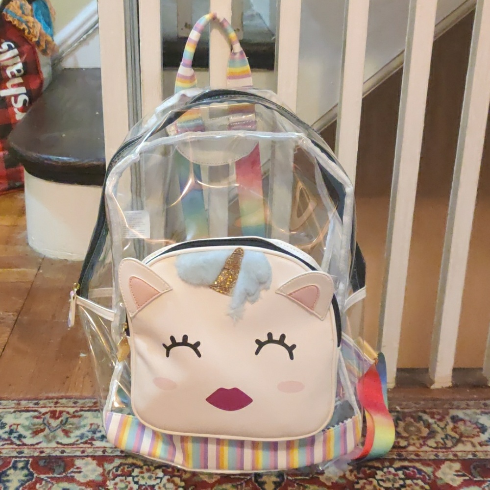 Betsey Johnson rare unicorn clear backpack